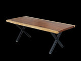 X-Shaped Table Bench Desk Legs Retro Industrial Design Fully Welded - Black V63-834831