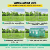 Walk-in Tunnel Greenhouse Galvanized Frame & Waterproof Cover 12x7x7 ft V952-YDSDWSL1277FTLT3OV0