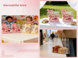 50 PCS Clear Gift Bags with Handle, PVC Reusable Tote Bags with Button Closure, Transparent Gift V1369-AZ3-W-08689