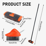 3-In-1 Weeding Brush with Adjustable Extension Pole, Heavy Duty Garden Cleaning Tool Set for Patio, V1192-AZ-W-30123