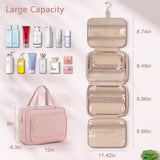 Toiletry Bag - Hanging Travel Toiletry Bag - Large Makeup Bag - Simple - Pink V1237-ZY-203-5223