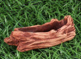 Retro Wood Grain Stump Flowerpot Brown Cement Leakproof for Plants Holding V1369-AZ3-W-18396