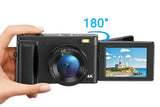 4K Digital Camera for Outdoor Photography With 32GB TF Card 180 Degree Flip Screen 16X Zoom 48MP V1263-JX-6367