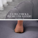 Armchair Lounge Chair Accent Velvet Shell Scallop Ottoman Footstool Round GREY V274-FT-VAC-ST-1596-GY
