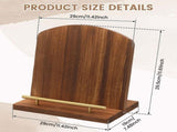 Wooden Cookbook Stand, Easy Assembly and Cleanup, Stable Anti Tip Build, for Housewarming, Birthday V1369-AZ3-W-12323
