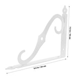 1Set White Storage Shelf Bracket Iron Material with Anti-Rust Finish for Home Furniture V1369-AZ3-W-15961