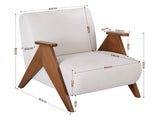 Artiss Armchair Accent Chair Sturdy Upholstered Solid Wood Chenille Fabric White UPHO-K-ARM-FB-BG