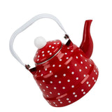 1.1L Red Enamel Stainless Steel Water Kettle for Kitchen Use, Tea and Coffee Pot Compatible with V1369-AZ3-W-17735