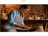 40 Inch Split-Leg Artist Ceramic Apron With 3 Pockets, Stain Resistant Work Apron For Adult Pottery V1369-AZ3-W-15198