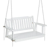 Gardeon Porch Swing Chair with Chain Garden Chair Outdoor Furniture Wooden White ODS-1956W-WH