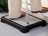 Portable Outdoor Half Step Stool Mobility Aid with Absorbent Non-Slip Grey Mat Compact 43x33cm White V888-ELOSUNG41498