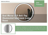 Oval Mirror LED Anti-Fog Illuminated Bathroom Living Room V63-840651