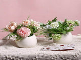 2pcs Hanging Planter Outdoor Round Pots Wall Plant Containers Whiteware Ceramic Planter Flower Pot V1192-AZ-W-27741