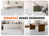 Self Adhesive Vinyl Floor Tiles 390 x 23.6 inch, 1.5mm Thick Peel & Stick, White Marble Texture DIY V952-ZZYXJDDBDLS1GEOEHV0