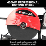Baumr-AG 2400W 400mm 16" Metal Cut Off Cold Saw, Commercial Grade, Brushless Motor, Soft Start, 45 V219-SAWMCTBM4CBA
