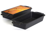 2-in-1 Cast Iron Bread Loaf Pan Tin with Lid Dual Use Baking Dish with Ergonomic Handles, V324-TSD-DULBREPOT