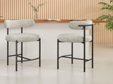Sleek White Quartz Metal Boucle Elsa Bar Stools V264-DNC-417B-MCR-02-1
