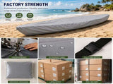 Heavy-Duty 600D Oxford Kayak Cover Waterproof UV-Resistant Canoe Protector with Storage Bag, V1341-ZY-WUVTVDU3-BLACK-G