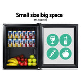 Devanti 46L Bar Fridge Glass Door Black BF-D-46L-BK