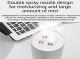Pink Dual Spray USB Humidifier with Warm LED Night Light - 400ml Mini Portable Desk and Car V888-ELOSUNG53394