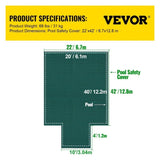 Pool Safety Cover Fits 20x40ft Rectangle Inground Safety Pool Cover Green Mesh with 4x8ft Center End V952-YYCM20X40JZYTYCG1V0