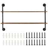 Industrial Pipe Shelf 2 Tier 48x 9.84in Wall-Mount for Kitchen Bedroom V952-JSGZWJYGHMBHUPSZIV0