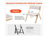 Wooden Folding Chairs with Cushion, Set of 2, Portable Foldable Cushion Chair with Wooden Frame, V952-MZHZZZDYXDFBPPPME001V0