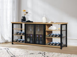 Levede Bar Cabinet Buffet Sideboard Oak CH1076