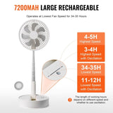 8 Inch Foldable Oscillating Standing Fan with Remote Control, 4 Speed Adjustable Portable Desk Quiet V952-CDFS8YCSSSF0UQN12V9