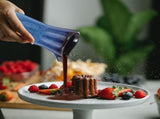 -Seasoned Glass Condiment Jar with Pour Spout, Syrup Dispenser Bottle for Oil, Vinegar, Liquid V1366-AZ2-W-13236