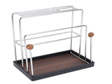 Cutting Board Rack Organizer Stainless Steel Kitchen Countertop Utensil Holder with Drain Tray for V1294-YM0901-3118250144611