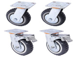 Heavy Duty Plate Caster Wheels Set 4 1200kg Swivel V63-954961