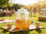 Thickened Glass Drink Dispenser Beverage Juice Jar for Water, Wine, and Drink Storage and Serving V1366-AZ2-W-12949