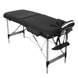 YES4HOMES 2 Fold Portable Aluminium Massage Table Massage Bed Beauty Therapy Black V278-ALUM-FOLD2-60F-BK