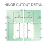 90cm Frameless Diamond Shower Screen with Chrome Brackets and SS Hinges, Square Double Pull Handle V63-910811