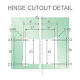 90cm Frameless Diamond Shower Screen White U-Brackets with SS Hinges & Square Double Pull Handle V63-910871