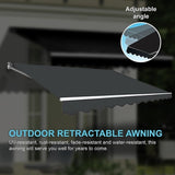 Outdoor Folding Arm Awning Retractable Sunshade Canopy Grey 4.0m x 2.5m V63-842741