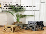 Portable Folding Plastic Stool 28x32x23cm Deep Olive Green,Handheld Lightweight Seat for Camping V1221-XM-LB5255-ZS168