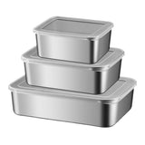 3 Sets Stainless Steel Cake Pans with Lids-9/7/5 Inch Rectangle Baking Pans for V1366-AZ2-W-16406