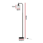 Artiss Floor Lamp Light Stand Modern Home Living Room Office Reading Glass Shade Black LAMP-FLOOR-SF-JF5470