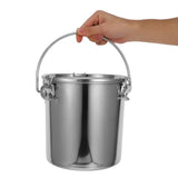 Stainless Steel Sealed Bucket Silver with Handle for Storage V1370-AZ4-15126