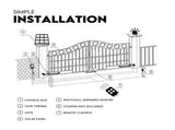 40W Full Solar Powered Automatic Remote Single Swing Gate Opener Battery V379-SNGLSOLAR0