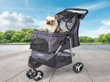 PaWz Large Pet Stroller Dog Cat Carrier Plaid ST1001-PLAID