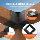 VEVOR Pergola Bracket Kit 152.4 x 152.4 mm, 4pcs 4-Way Heavy Duty Corner Bracket Woodworks DIY Post V952-LPJJTZST4PCS2K9OOV0