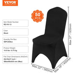 50 PCS Black Chair Covers Polyester Spandex Stretch Wedding Party Banquet V952-ZYT50PCSHSGXYT001V0