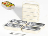 4-Layer Leakproof Stackable Stainless Steel Bento Box Lunch Box with Spoon Chopsticks for Adults and V1237-ZY-917-030