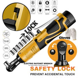 21V 3/8'' 100N.m Electric Right Angle Ratchet Wrench Charger 2 Battery V201-LI0090YL8AU