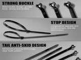 1000 Pcs Cable Zip Ties with Metal Tooth Stainless Steel Locking Device, 7 Inch Black Cable Ties, 45 V1258-DP02-C-2820