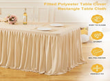 2 Pack Champagne Rectangle Clothes for 6 Foots, Polyester Fittedcloths 6t Stretch V1258-DP02-WO-164