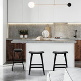 2X Wooden Bar Stool Padded PU Leather Dining Chair KANSO 65cm BLACK V274-FT-BSWO-AM552P-BK2